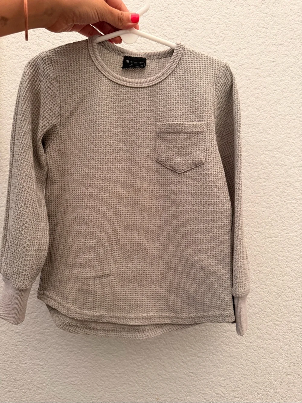 Little Bipsy Neutral Waffle Knit Jogger Set - Light Gray